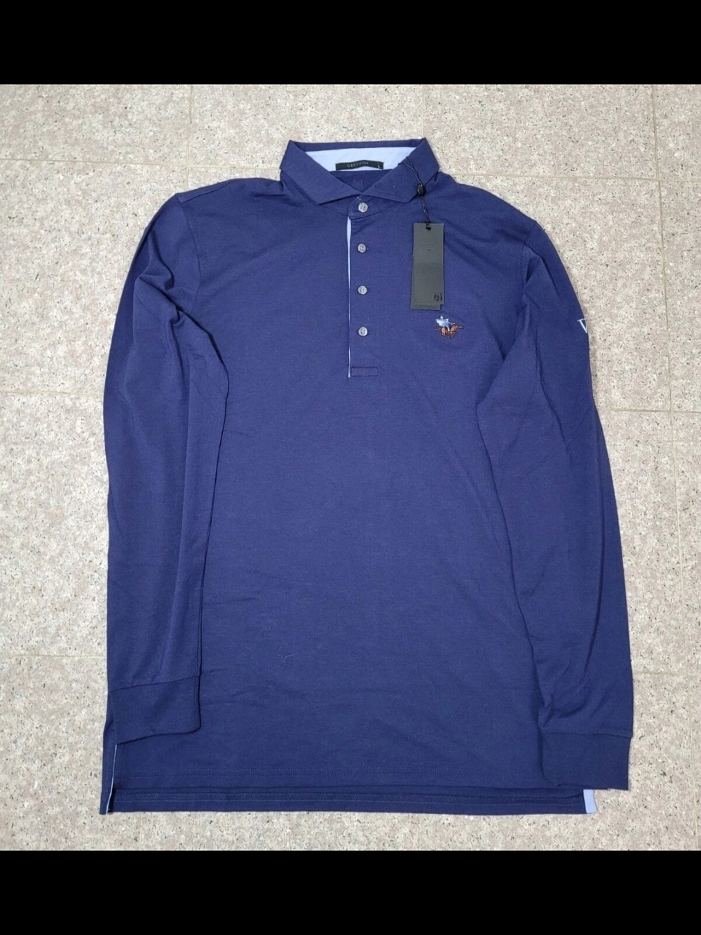NWT Greyson Long Sleeve Polo Shirt - Navy Blue Size Large